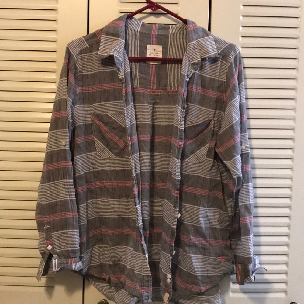 American Eagle Vintage Boyfriend Button Down Shirt